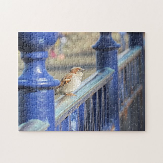 Puzzle - Sparrow auf Eisenbahn (Horizontal)