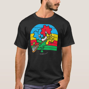 Puzzle spielen Lacrosse Retro Autismus Sensibilisi T-Shirt