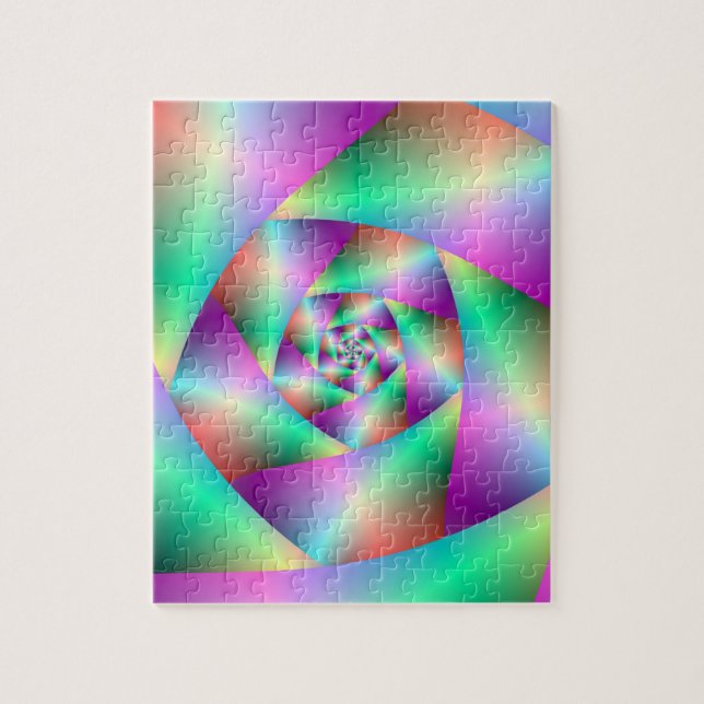 Puzzle Spirale in Türkis und Rosa (Vertikal)