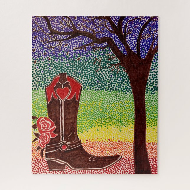 Puzzle - Stiefel und Baum (Vertikal)