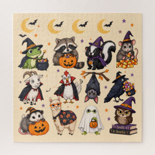 PUZZLE Süße Halloween-Tiere