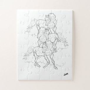 Puzzle: Tanzende arabische Pferde Puzzle