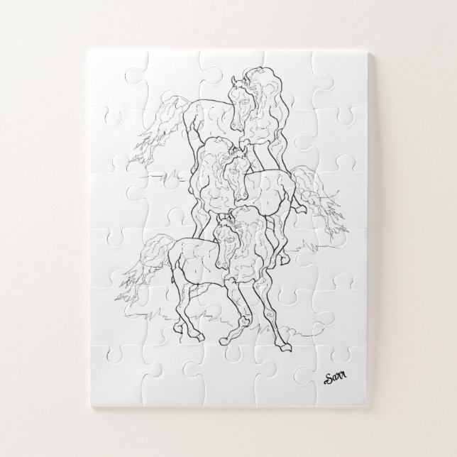 Puzzle: Tanzende arabische Pferde Puzzle (Vertikal)