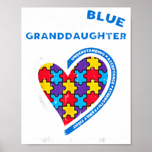 Puzzle Tragen Blau Für Enkelin Autismus-Bewusstsei Poster