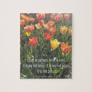 Puzzle - Tulpe-Foto mit Bibel-Vers