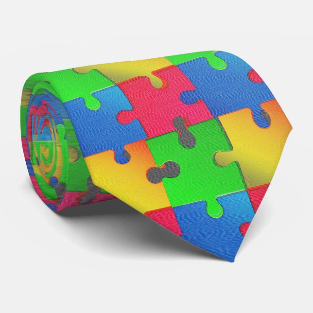 Puzzle Unity – Fette Farbenchaos Krawatte (Gerollt)