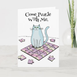 Puzzle valentine Jigsaw Cat Puzzlers Karte