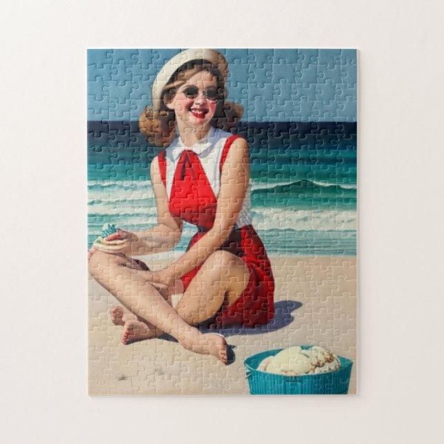 Puzzle Vintag Girl Art Collection (Vertikal)
