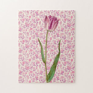 Puzzle Vintager Stil Pink Tulip