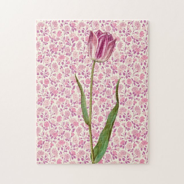 Puzzle Vintager Stil Pink Tulip (Vertikal)