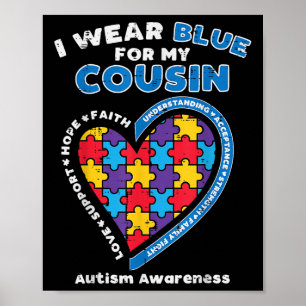 Puzzle Wear Blue für meinen Cousin Autismus Sensib Poster