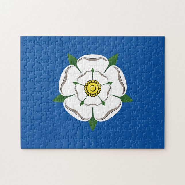 Puzzle weißer Rose Yorkshires (Horizontal)