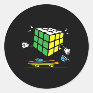 Puzzle Wissenschaften Cube Skateboard Kawaii Skate Runder Aufkleber