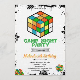 Puzzle-Würfel-Spiel-Party-Einladung Einladung