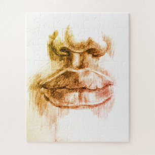 Puzzle Zeichnend Lippen und Nasenstifte