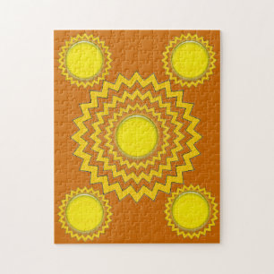 Puzzle - Zickzackzirkel mit gelben Globeln