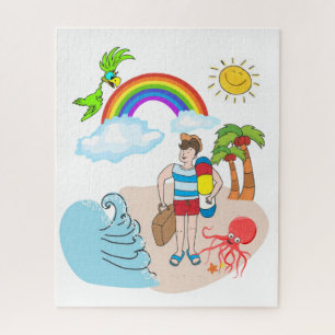 Puzzles Beach Fun Bum Rainbow Octopus