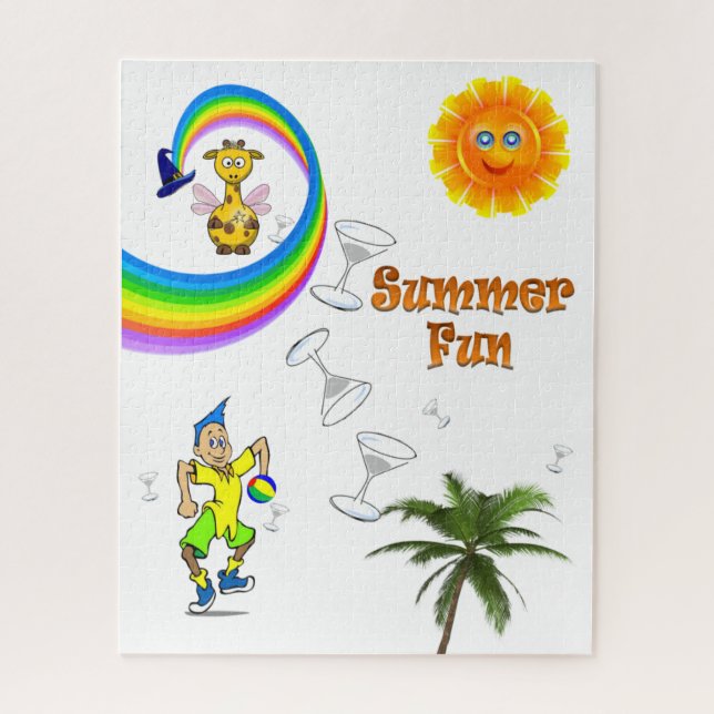 Puzzles Beach Fun Rainbow Giraffe (Vertikal)