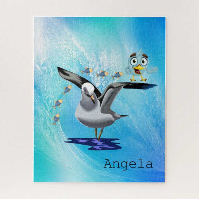 Puzzles Bird Seagull Ocean Wave (Vertikal)