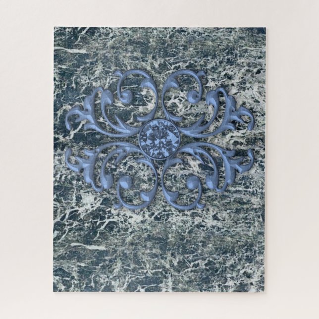 Puzzles Blauer Marmor (Vertikal)