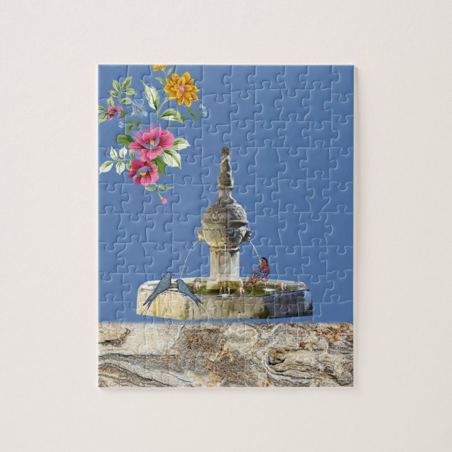 Puzzles Blumenbrunnen Vögel (Vertikal)