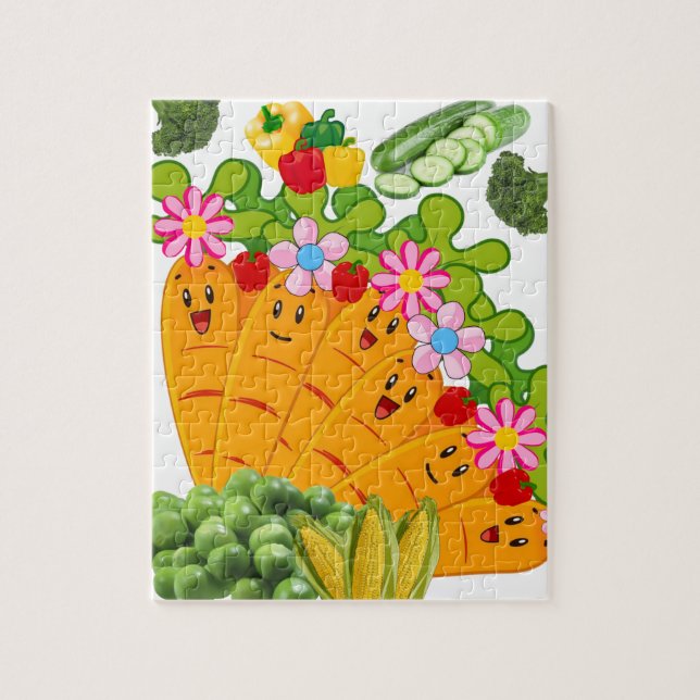 Puzzles Carrots Pees Floral (Vertikal)