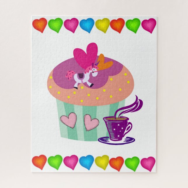 Puzzles Colorful Hearful Cupcake (Vertikal)