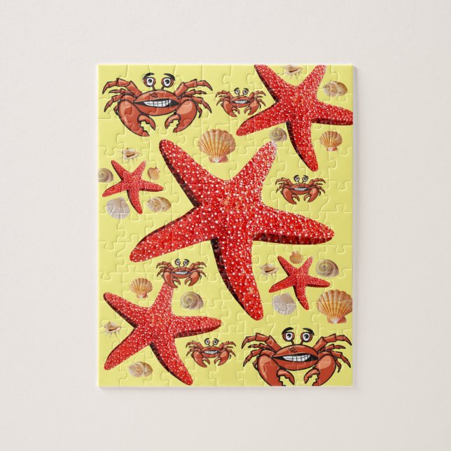 Puzzles Crab Starfish Beach Muscheln (Vertikal)