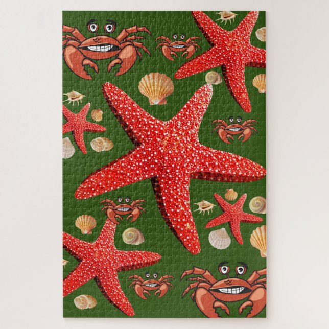 Puzzles Crab Starfish Beach Muscheln (Vertikal)