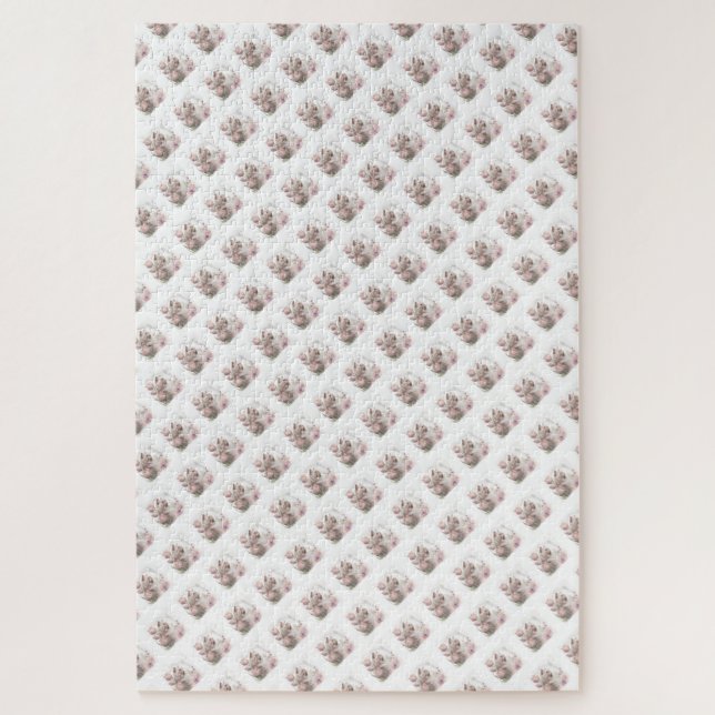 Puzzles, die die weiße, florale, weiße Katze herau Puzzle (Vertikal)