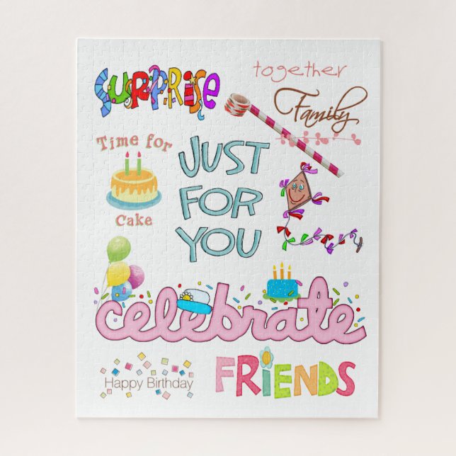 Puzzles farbenfrohes Frohes Geburtstagsfreunde (Vertikal)