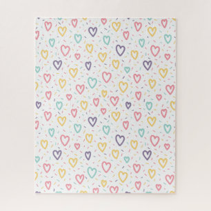 Puzzles Farbige Herzen Frohen Valentinstag