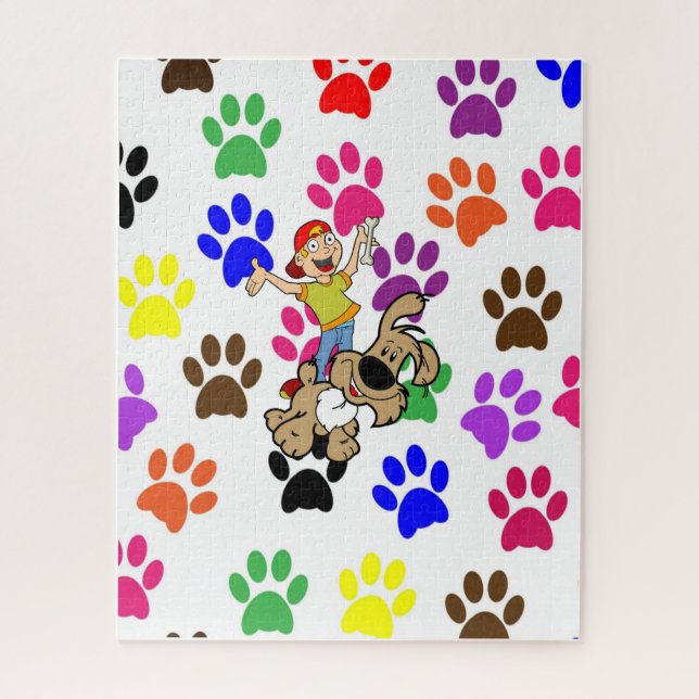 Puzzles farbige Paw Prints (Vertikal)