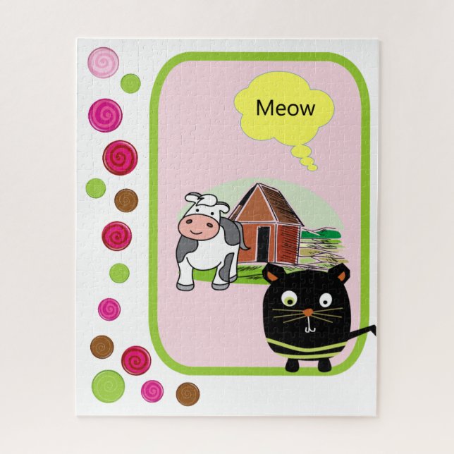 Puzzles Farm Cat Meow Kuh (Vertikal)