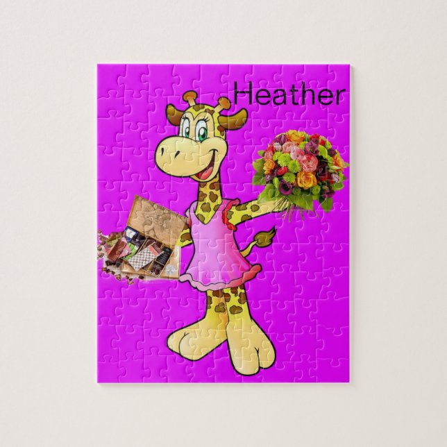Puzzles Giraffe Floral (Vertikal)
