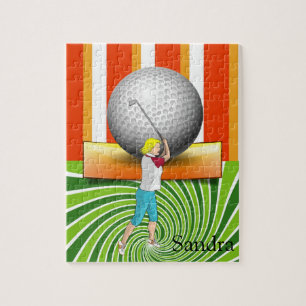 Puzzles Golfer Golf Floral Golf Balls