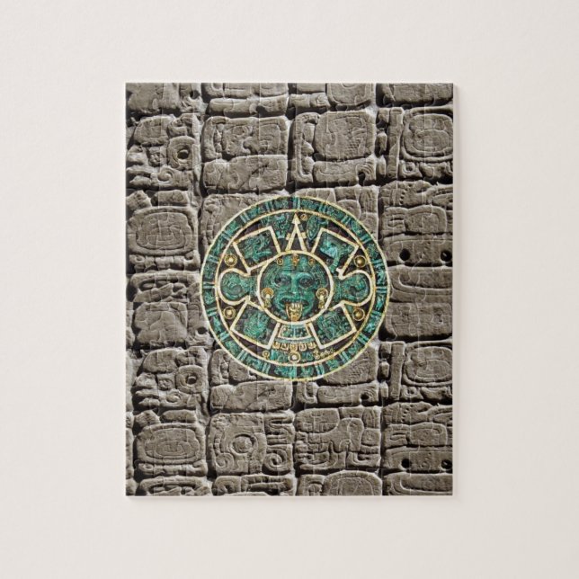 Puzzles Green Aztec Stone Gray (Vertikal)