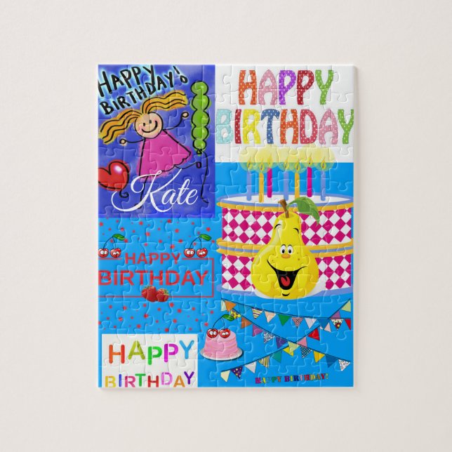 Puzzles Happy Birthday Birthday Birnen Birne Cake (Vertikal)