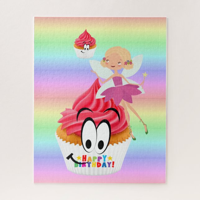 Puzzles Happy Birthday Fairy Cupcake Pastel (Vertikal)