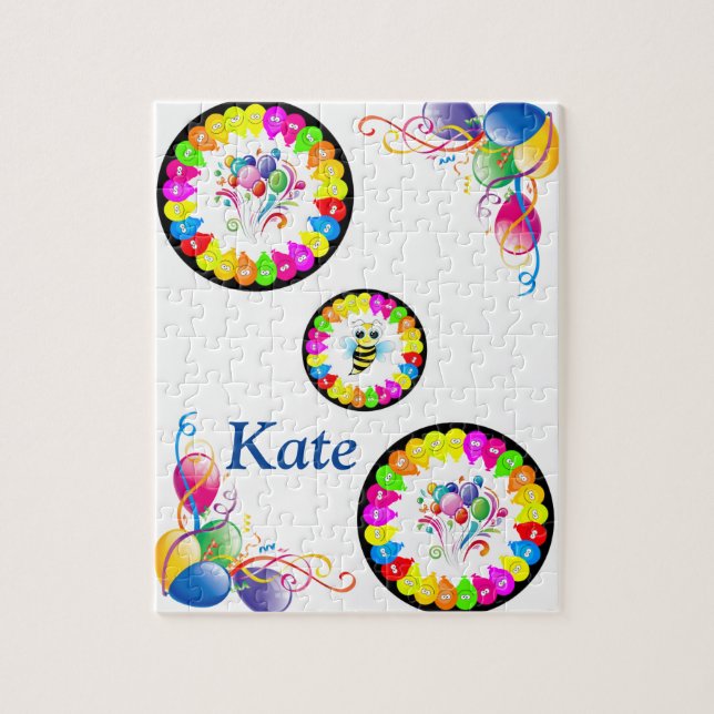 Puzzles Happy Birthday Floral Balloons (Vertikal)