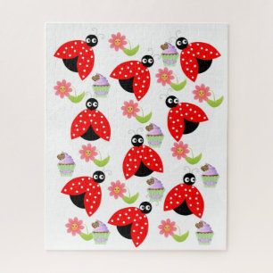 Puzzles Happy Birthday Lady Bug Cupcake
