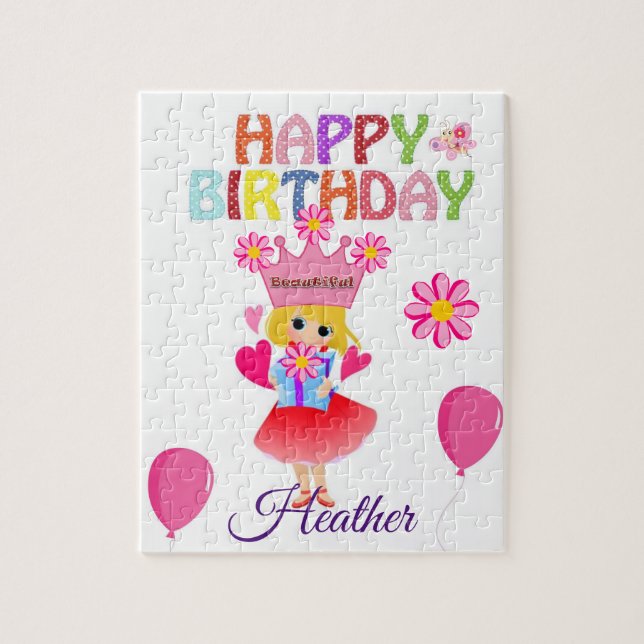 Puzzles Happy Birthday Schöne Flora (Vertikal)