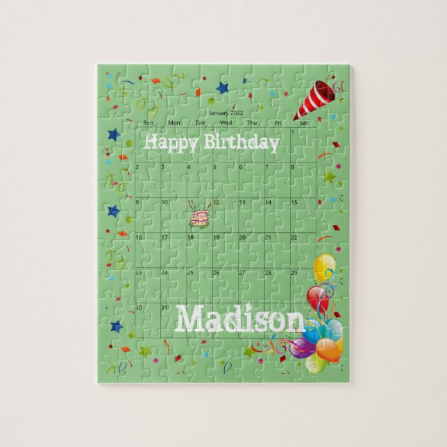 Puzzles, Happy Geburtstag Januar 2022 Jigsaw Puzzl Puzzle (Vertikal)