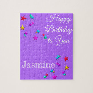 Puzzles Happy Geburtstag Lila Sterne