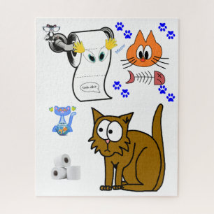 Puzzles Katzen Kätzchen Fischknochen Toilettenpapi