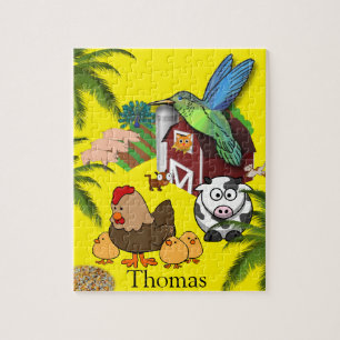 Puzzles Kuh Hühnerhähnchen Bird Kitten Dog