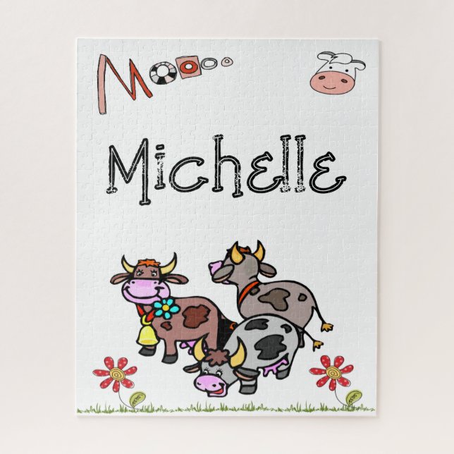 Puzzles Kühe Moo Floral (Vertikal)
