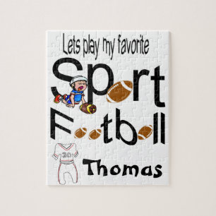 Puzzles Lass uns unseren Lieblingssport spielen Fu