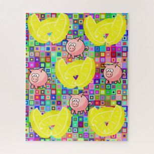 Puzzles Lemons Farbenfrohe Schweine
