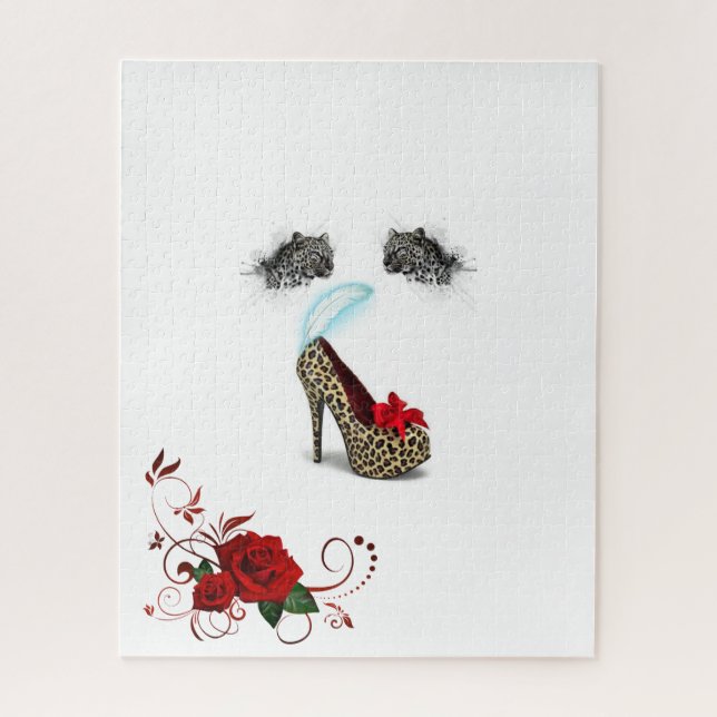 Puzzles Leopard Rose Floral (Vertikal)